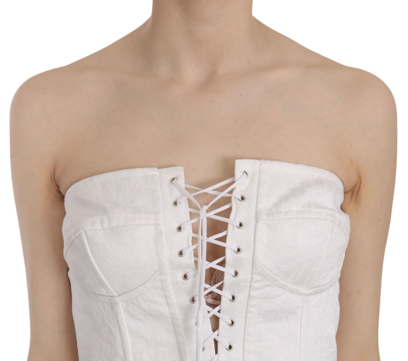 Dolce &amp; Gabbana - Corset bustier en coton blanc PALERMO