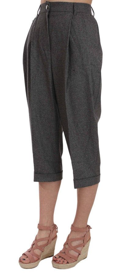 Pantalon court plissé en laine Dolce &amp; Gabbana