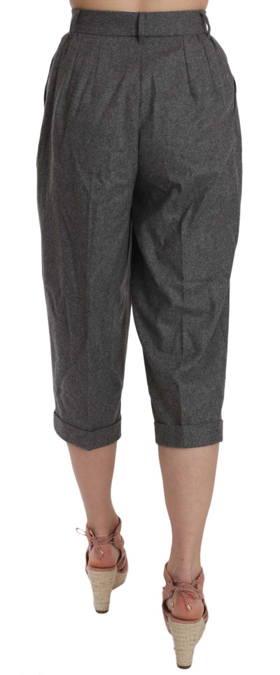 Pantalon court plissé en laine Dolce &amp; Gabbana