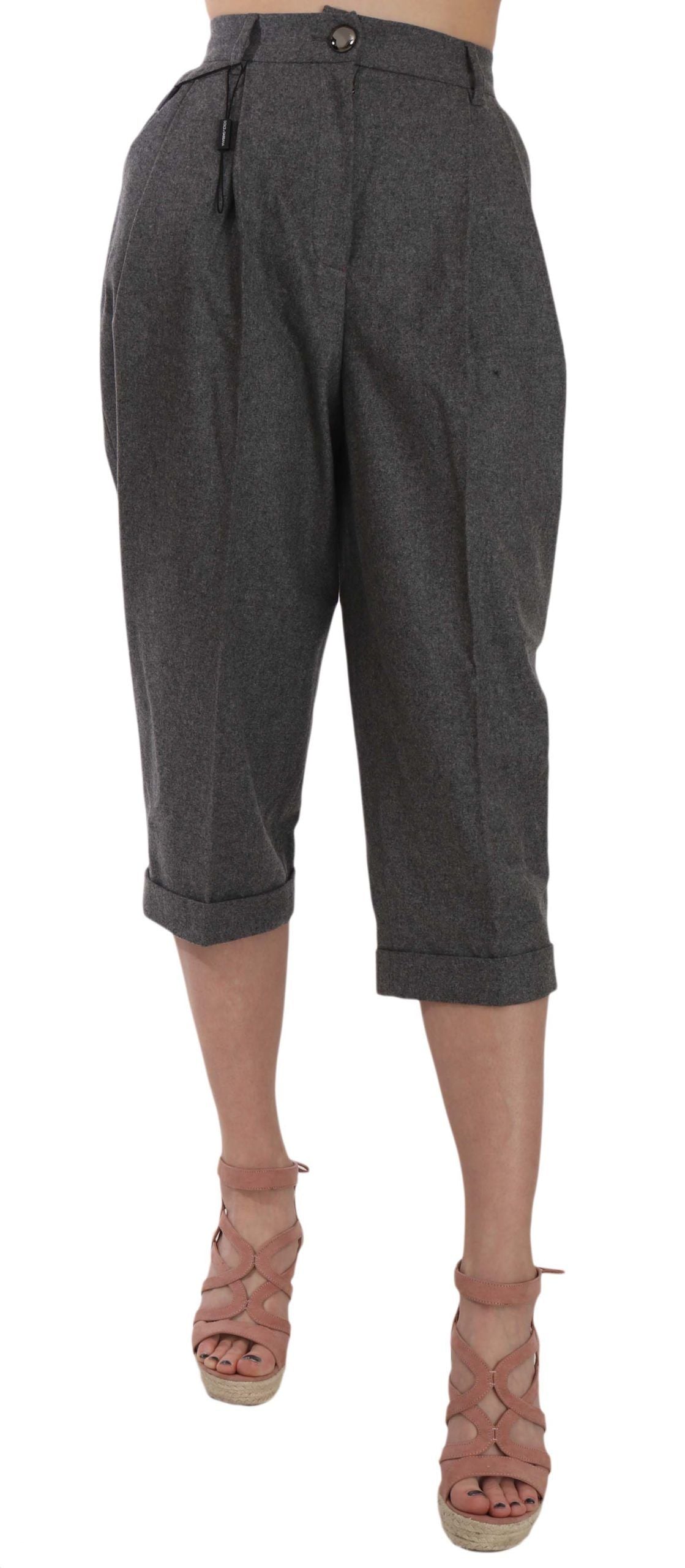 Pantalon court plissé en laine Dolce &amp; Gabbana
