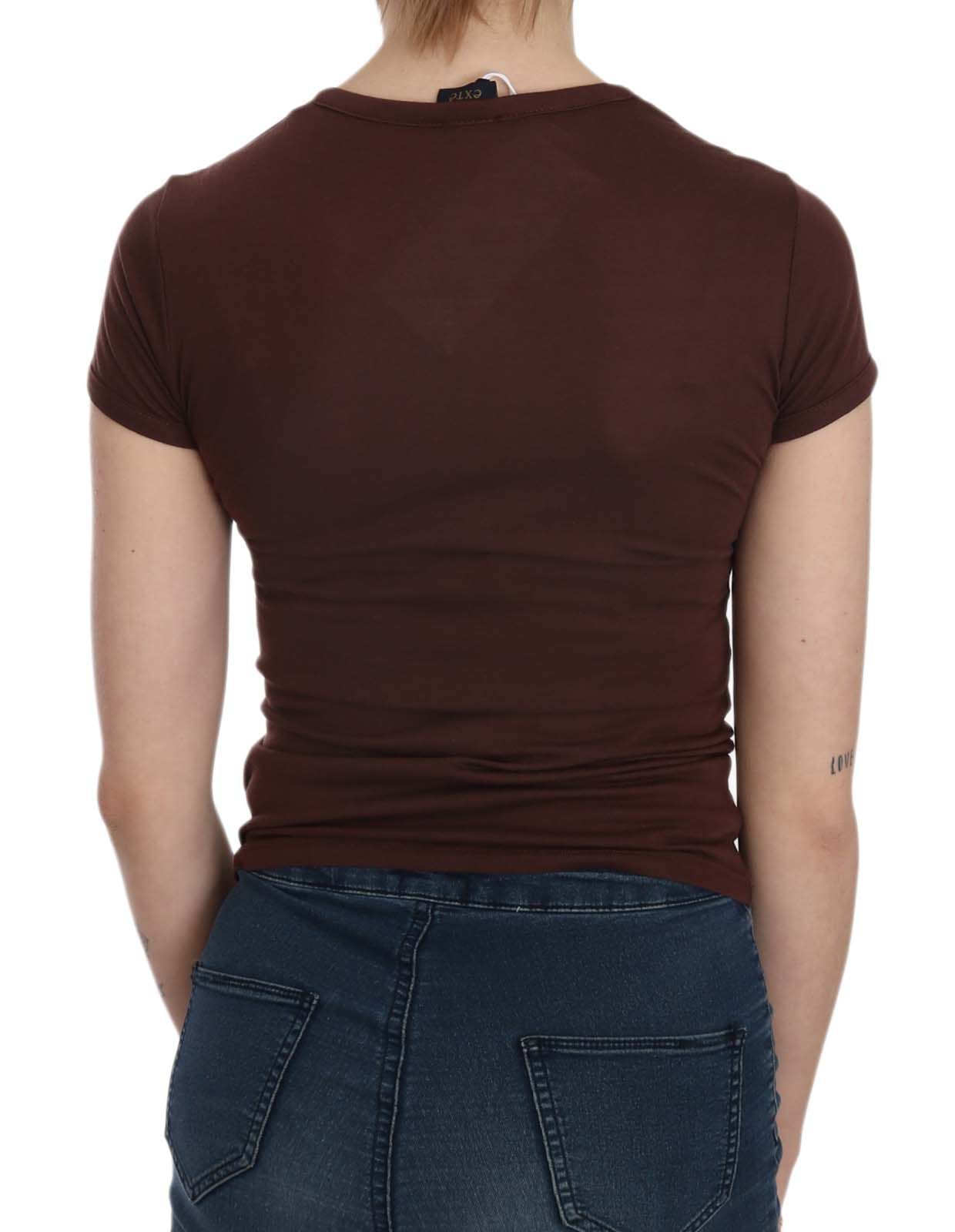 T-shirt décontracté à manches courtes Exte Brown Hearts