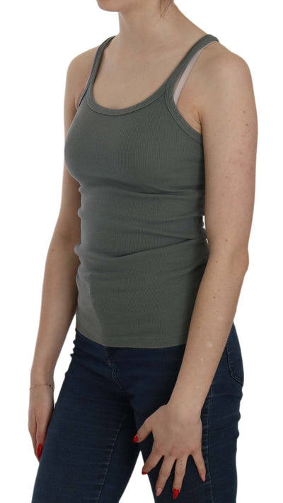 PINK MEMORIES Groen Mouwloos Spaghetti Tank T-shirt Blouse