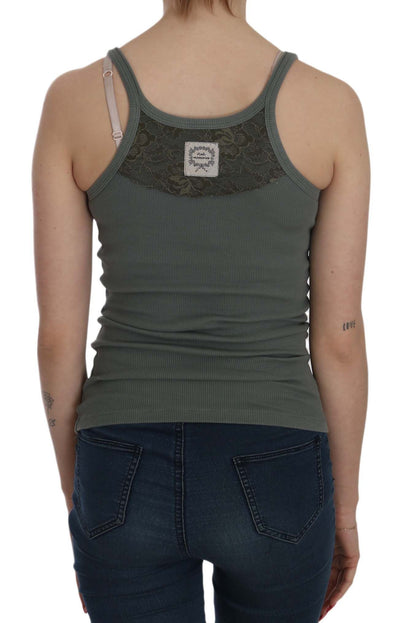 PINK MEMORIES Groen Mouwloos Spaghetti Tank T-shirt Blouse