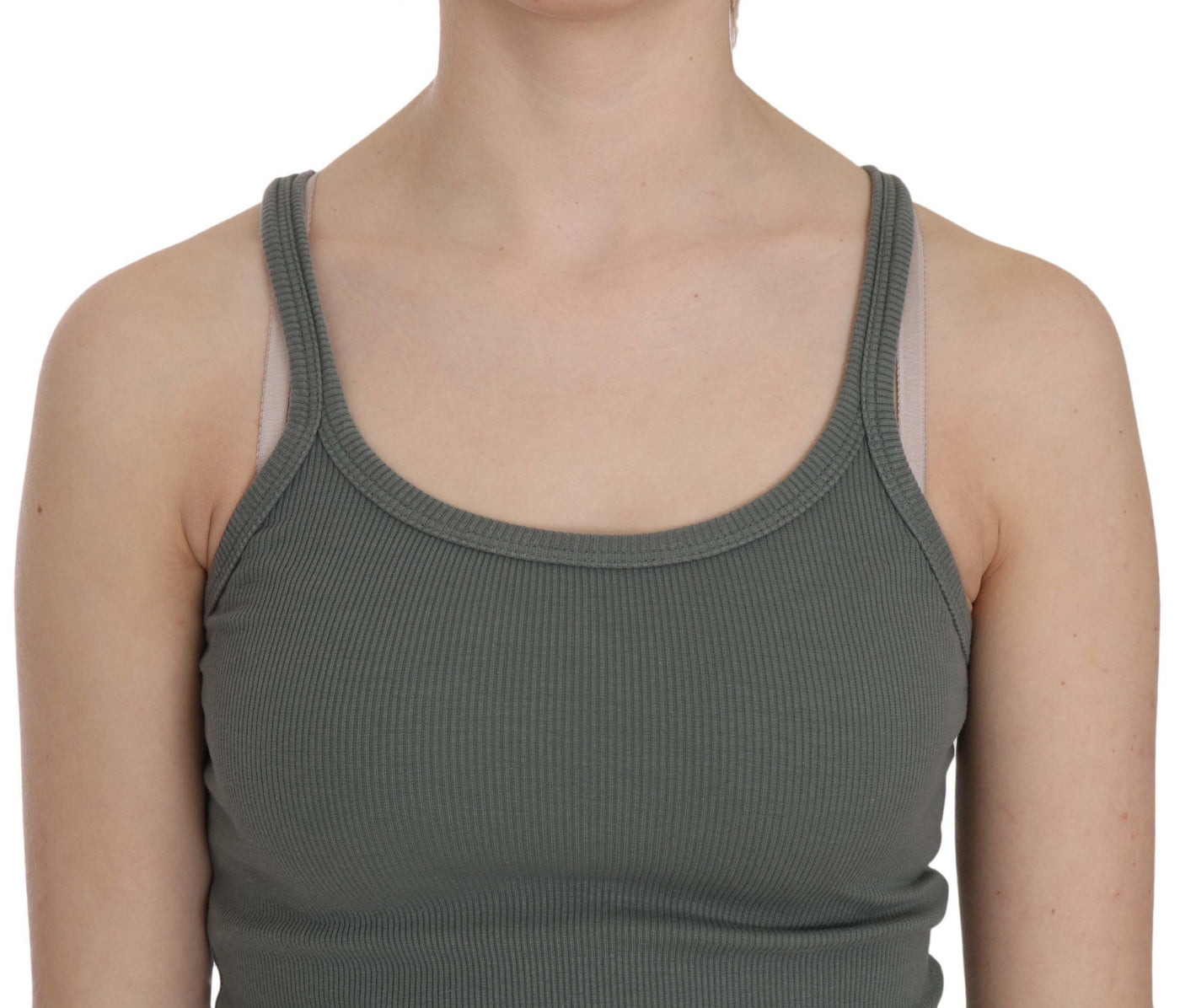 PINK MEMORIES Groen Mouwloos Spaghetti Tank T-shirt Blouse