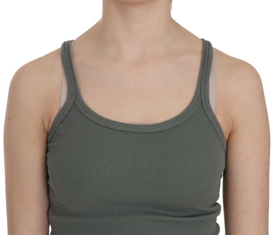 PINK MEMORIES Groen Mouwloos Spaghetti Tank T-shirt Blouse