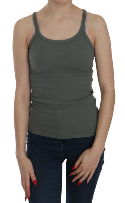 PINK MEMORIES Groen Mouwloos Spaghetti Tank T-shirt Blouse