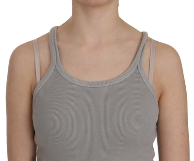 PINK MEMORIES Grey Sleeveless Spaghetti Strap Shirt