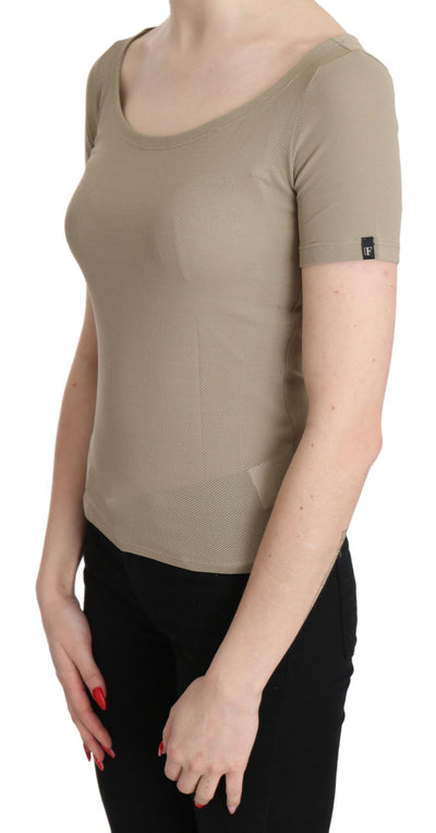 GF Ferre Grijze 100% Nylon Korte Mouw Casual Tanktop Blouse