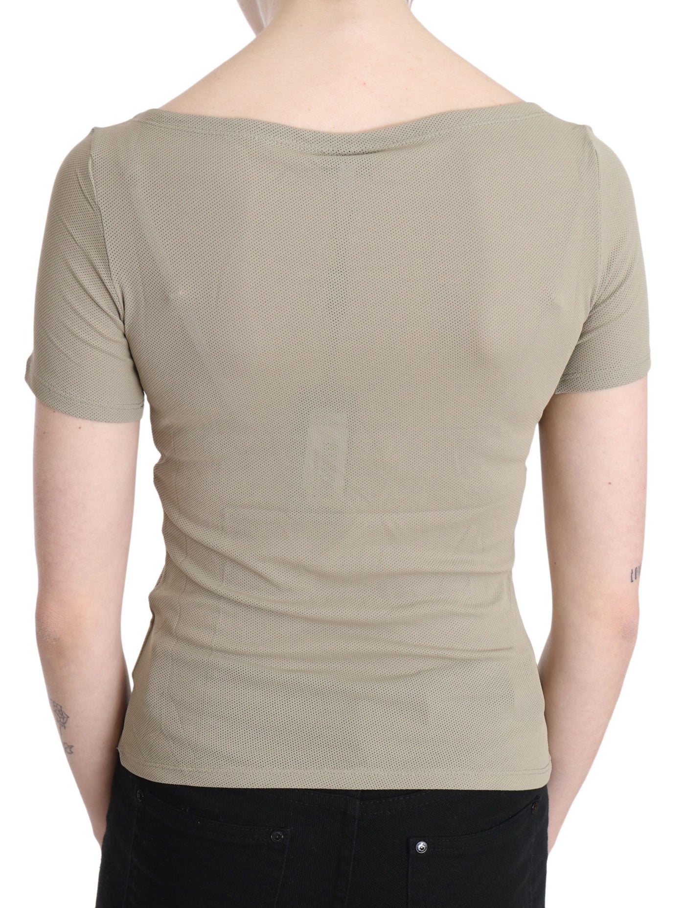 GF Ferre Grijze 100% Nylon Korte Mouw Casual Tanktop Blouse