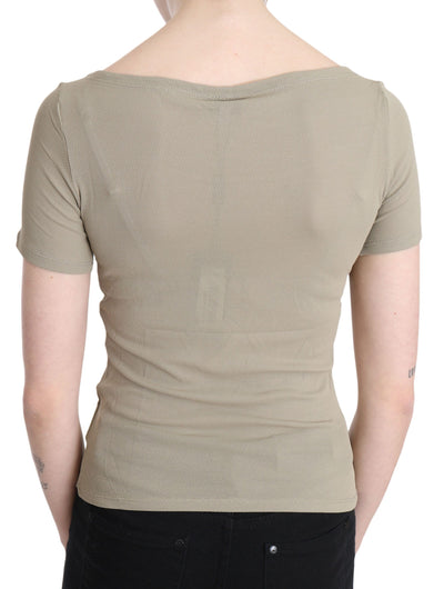 GF Ferre Grijze 100% Nylon Korte Mouw Casual Tanktop Blouse
