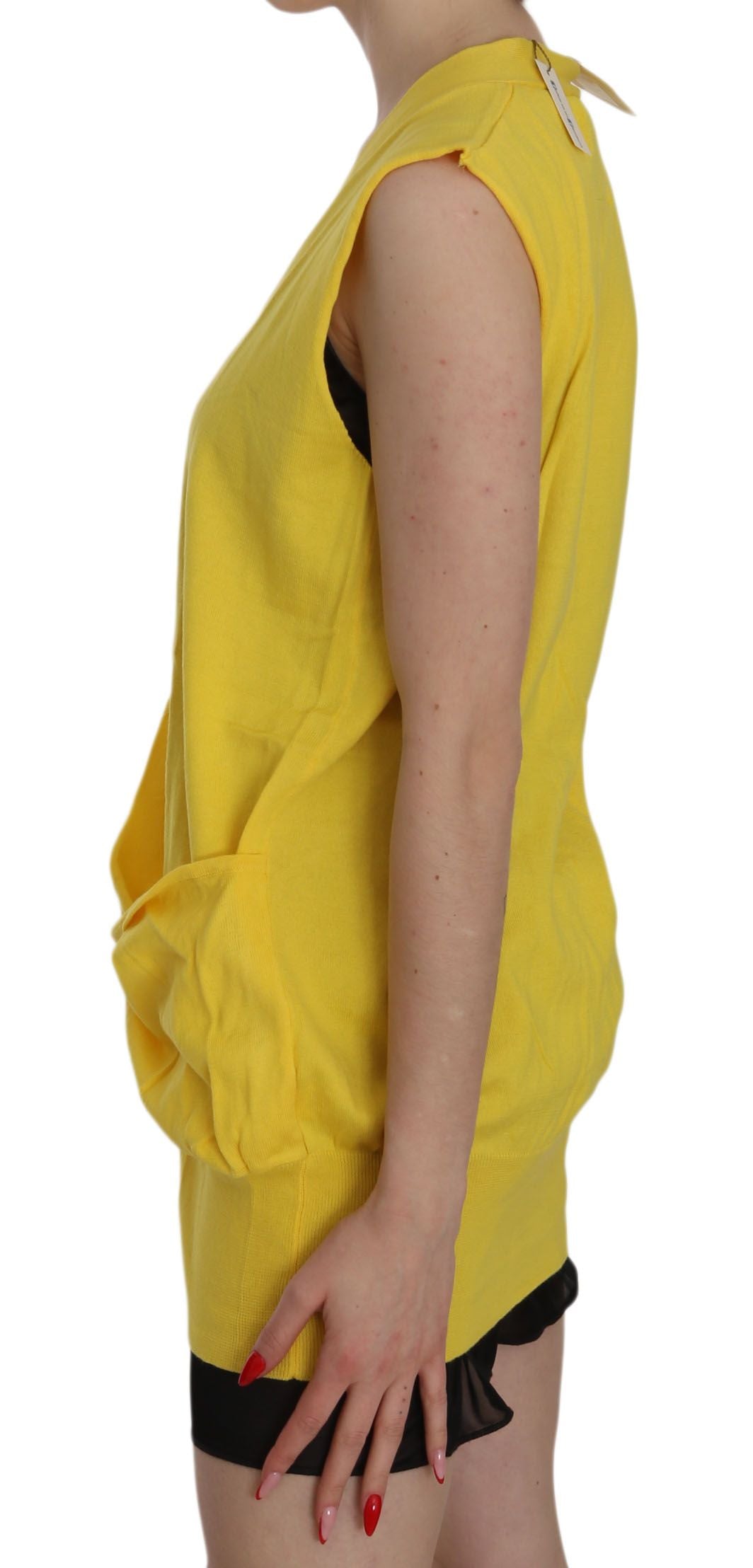 PINK MEMORIES Gilet sans manches jaune 100 % coton