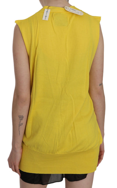 PINK MEMORIES Gilet sans manches jaune 100 % coton
