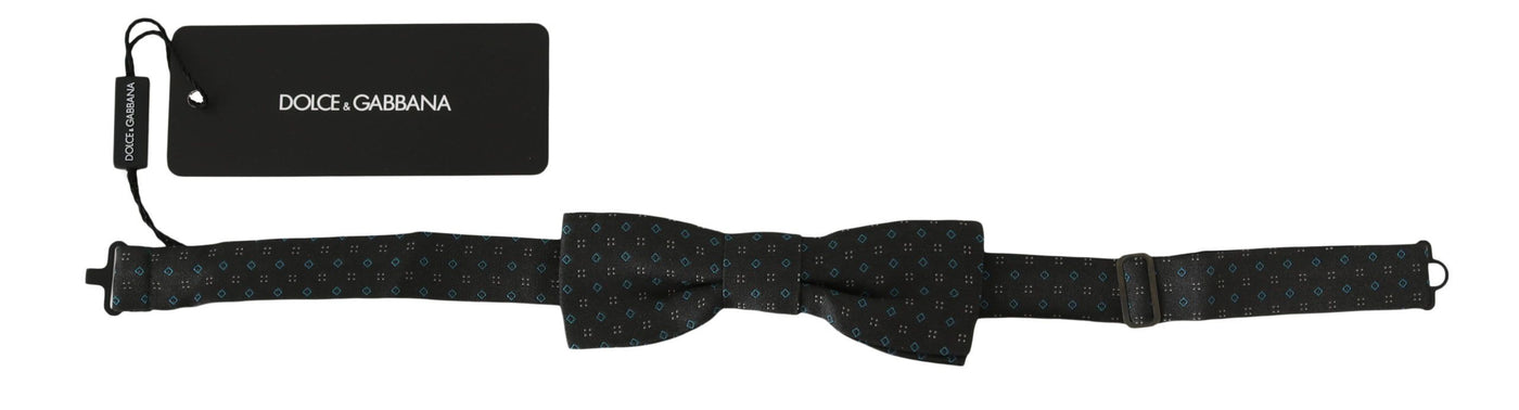 Dolce &amp; Gabbana Heren Grijze Zijden Vlinderdas met Verstelbare Hals en Patroon