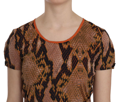 Just Cavalli slangenhuidprint T-shirt met korte mouwen