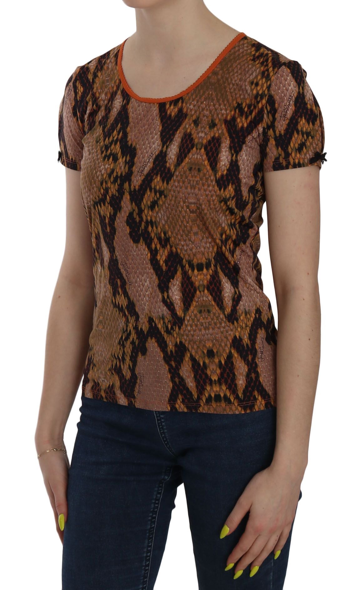 Just Cavalli slangenhuidprint T-shirt met korte mouwen