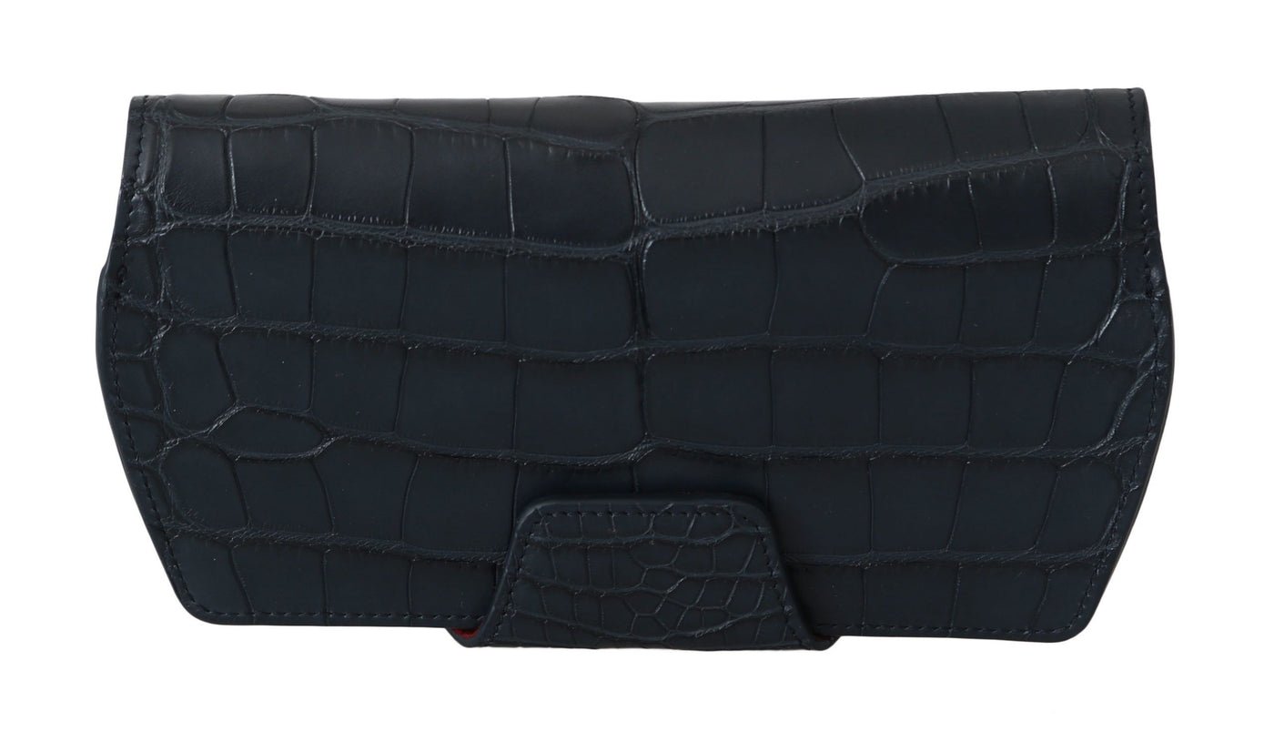 Dolce &amp; Gabbana Blue Crocodile Eyewear Zonnebrillenhoes