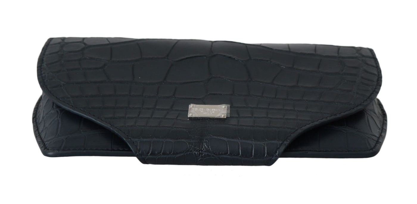 Dolce &amp; Gabbana Blue Crocodile Eyewear Zonnebrillenhoes
