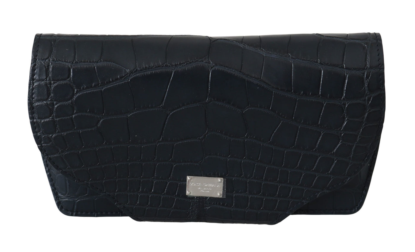 Dolce &amp; Gabbana Blue Crocodile Eyewear Zonnebrillenhoes