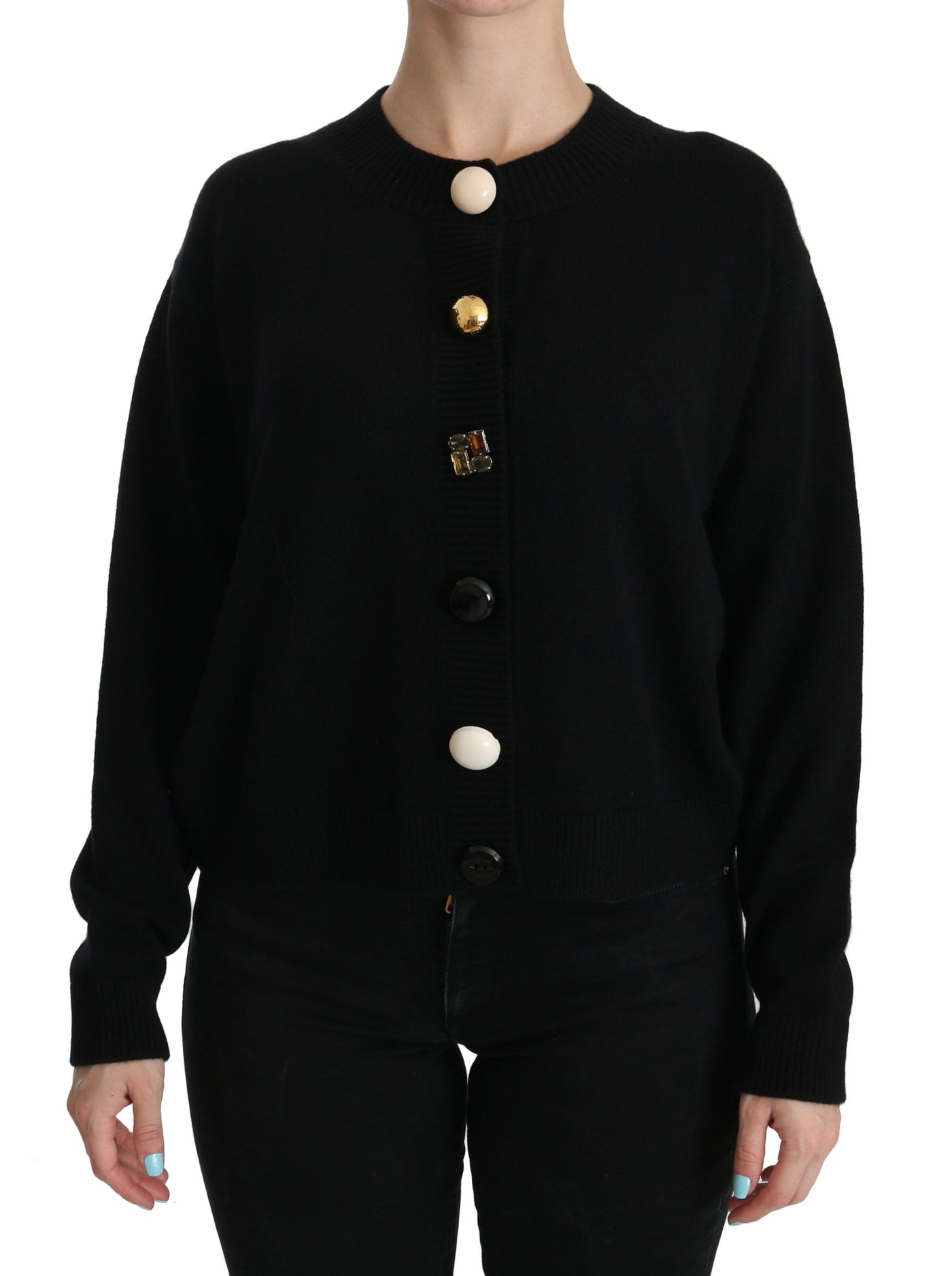 Pull cardigan noir à boutons Dolce &amp; Gabbana