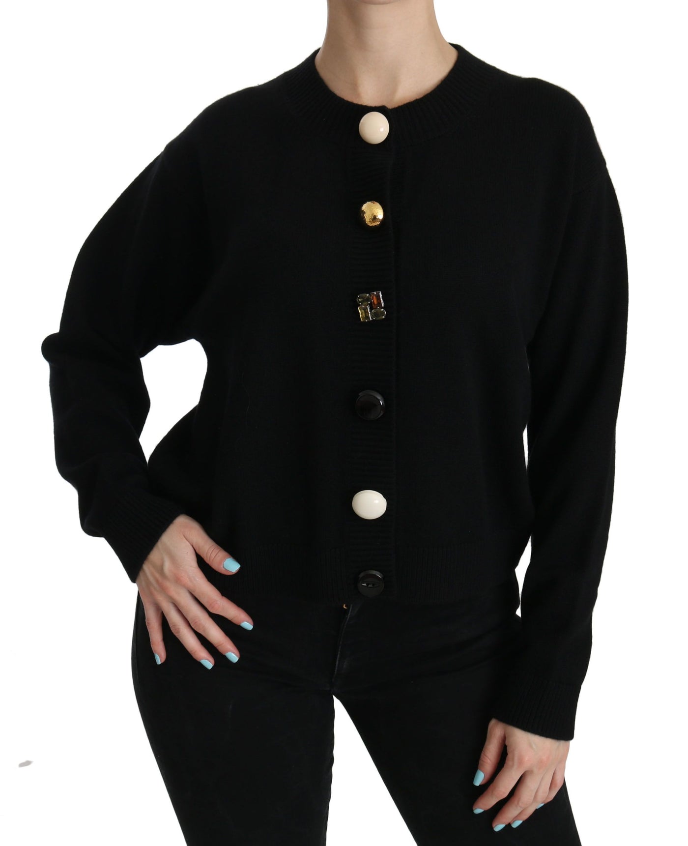 Pull cardigan noir à boutons Dolce &amp; Gabbana