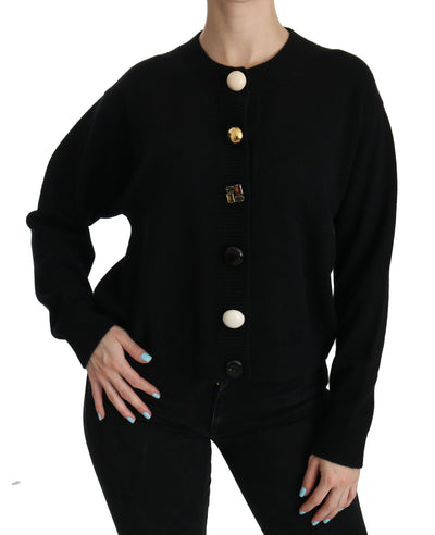 Pull cardigan noir à boutons Dolce &amp; Gabbana