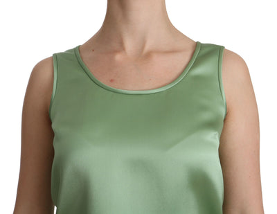 Chemisier débardeur vert sans manches Dolce &amp; Gabbana 100 % soie