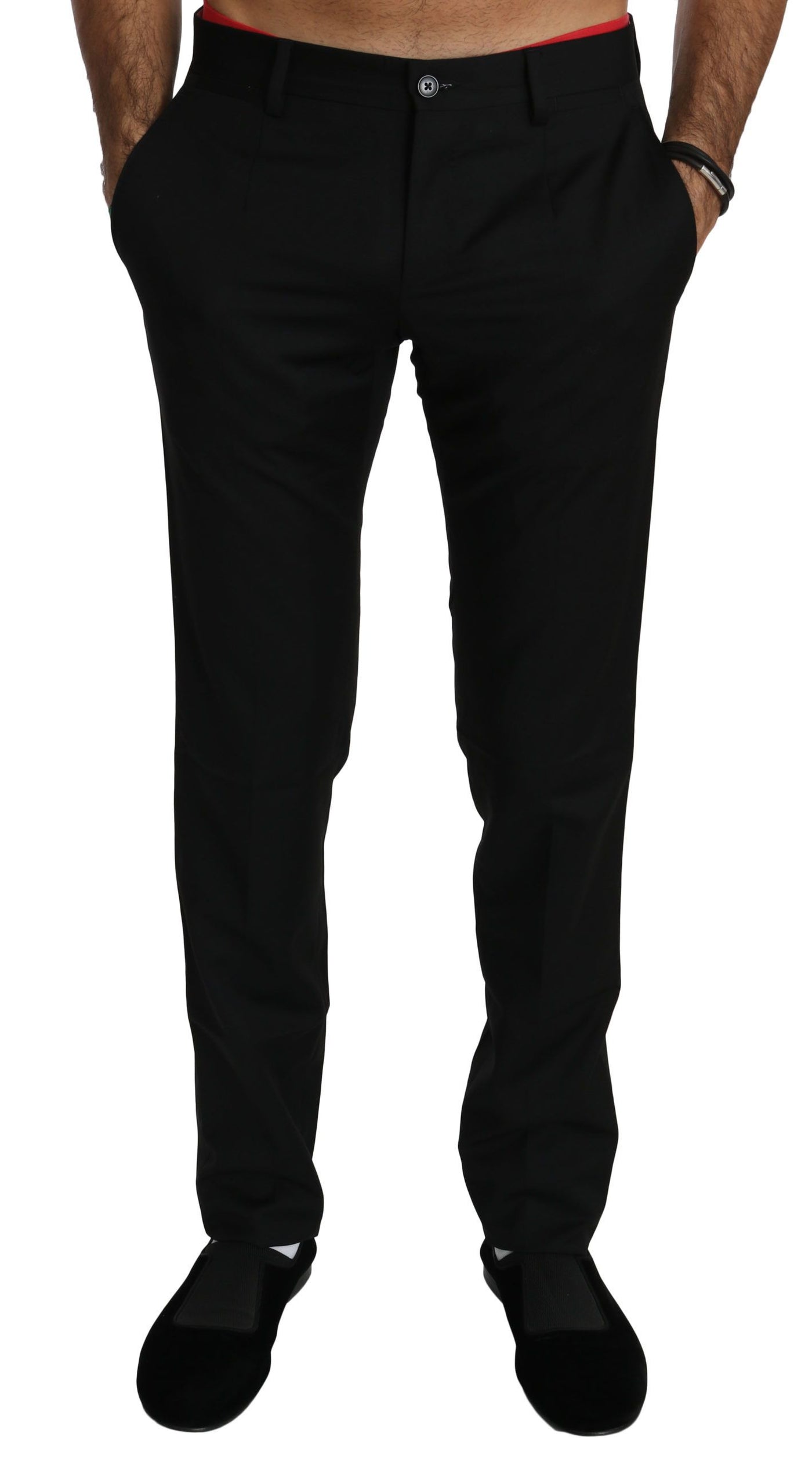 Dolce &amp; Gabbana Zwarte Formele Broek Heren Wollen Broek