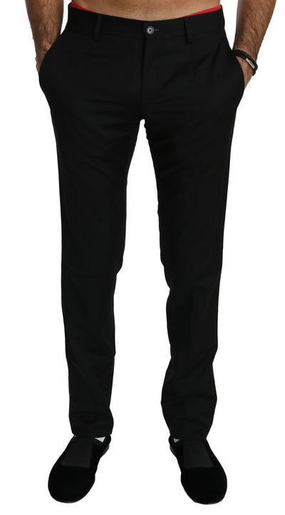 Dolce &amp; Gabbana Zwarte Formele Broek Heren Wollen Broek
