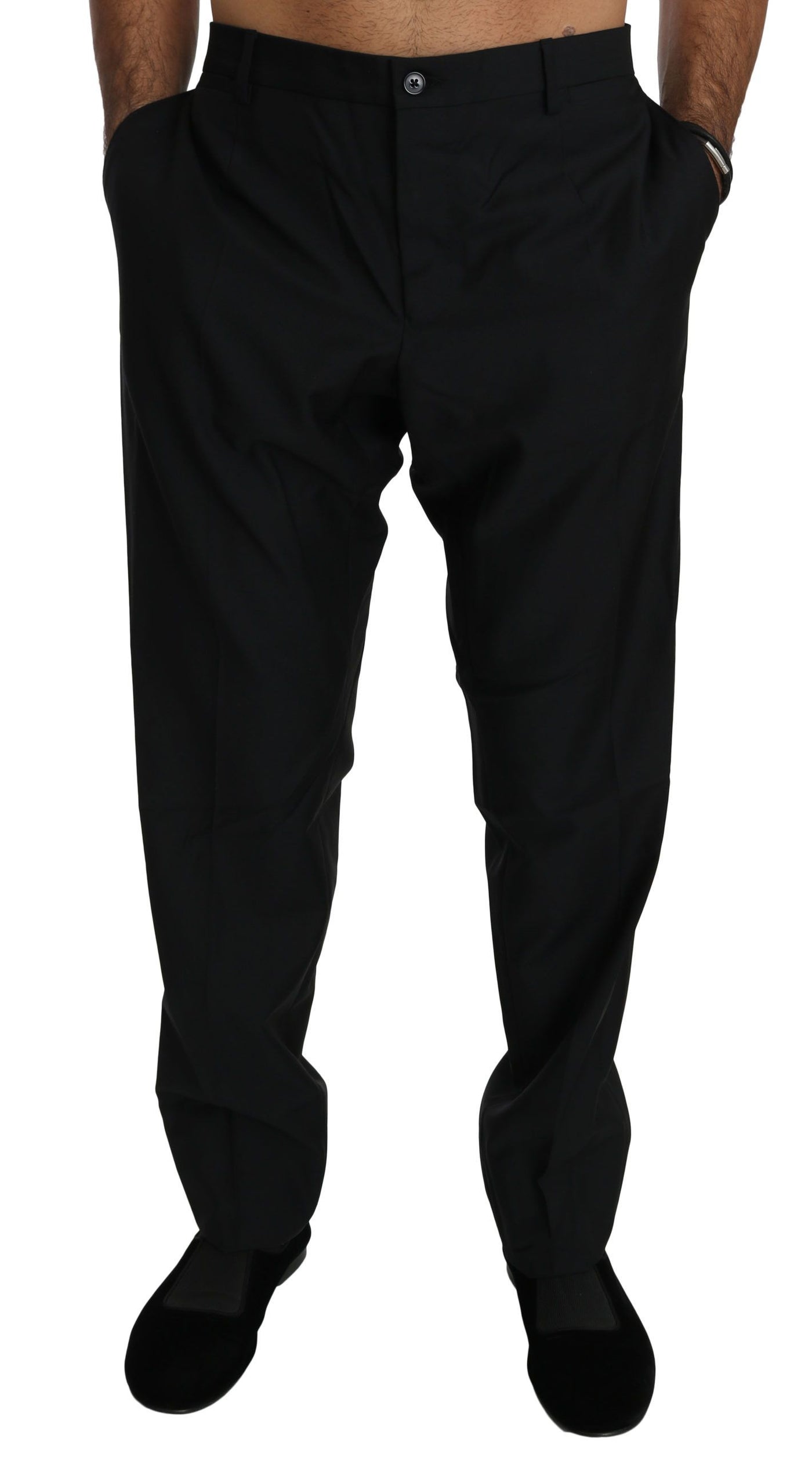 Dolce &amp; Gabbana Zwarte Formele Broek Heren Wollen Broek