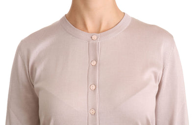 Dolce &amp; Gabbana Zijden Roze Lange Mouw Kanten Top Trui