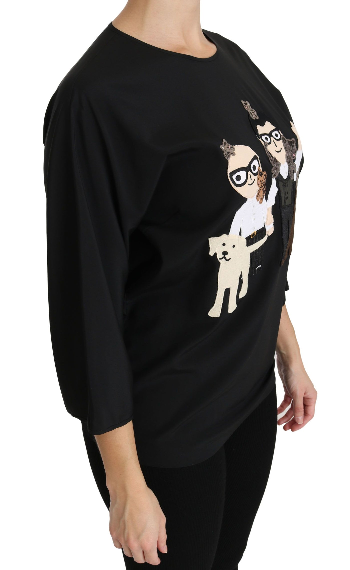 Dolce &amp; Gabbana T-shirt noir #dgfamily Chemisier en soie