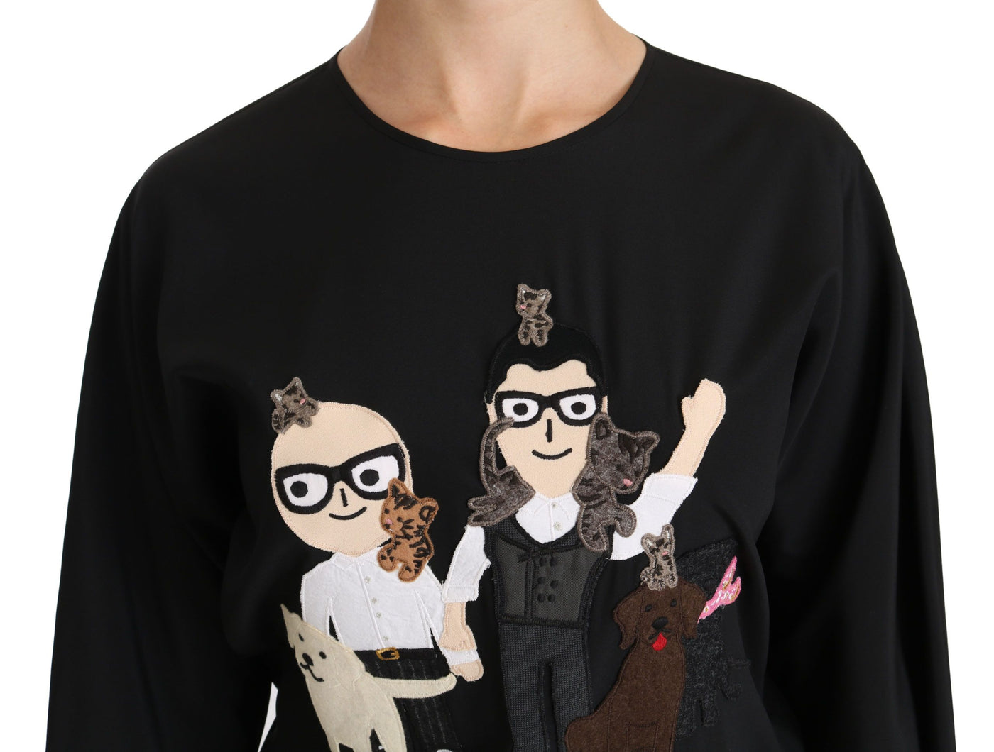 Dolce &amp; Gabbana T-shirt noir #dgfamily Chemisier en soie