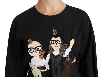 Dolce &amp; Gabbana T-shirt noir #dgfamily Chemisier en soie