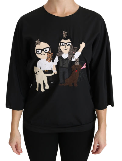 Dolce &amp; Gabbana T-shirt noir #dgfamily Chemisier en soie