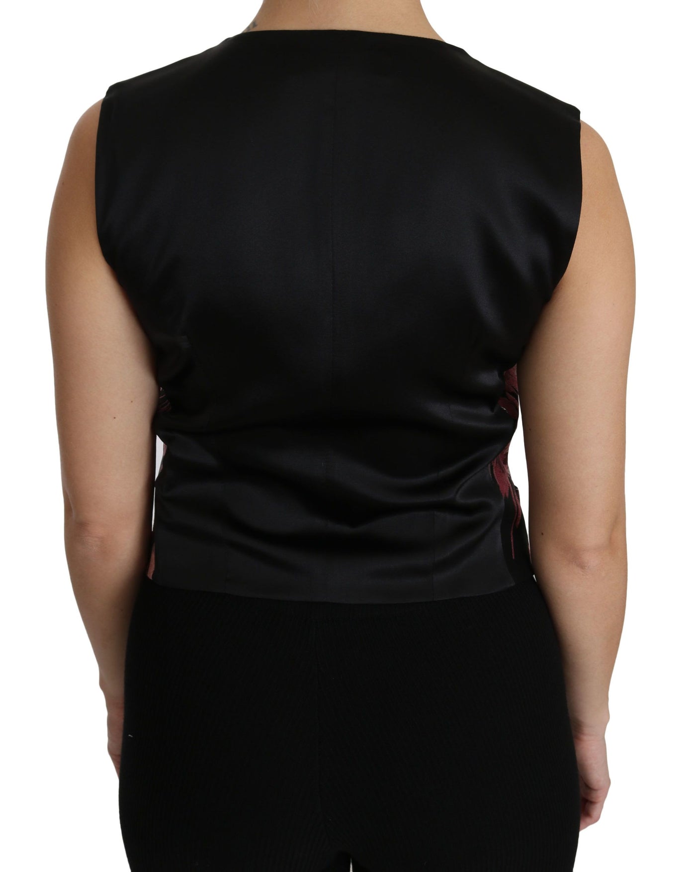 Dolce &amp; Gabbana Gilet à fleurs noir et rose