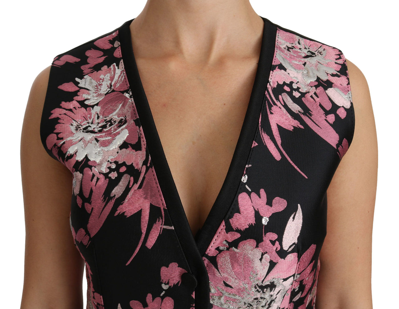 Dolce &amp; Gabbana Gilet à fleurs noir et rose
