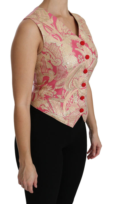 Gilet en brocart or rose Dolce &amp; Gabbana