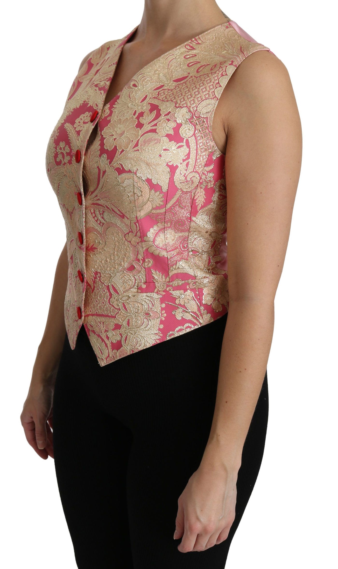 Gilet en brocart or rose Dolce &amp; Gabbana