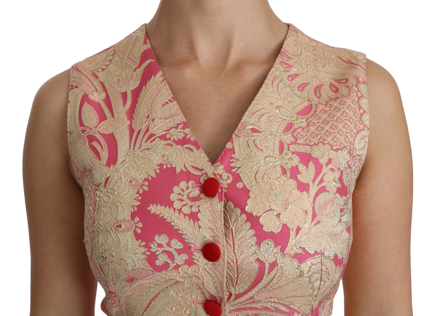 Gilet en brocart or rose Dolce &amp; Gabbana