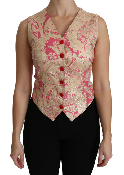 Gilet en brocart or rose Dolce &amp; Gabbana