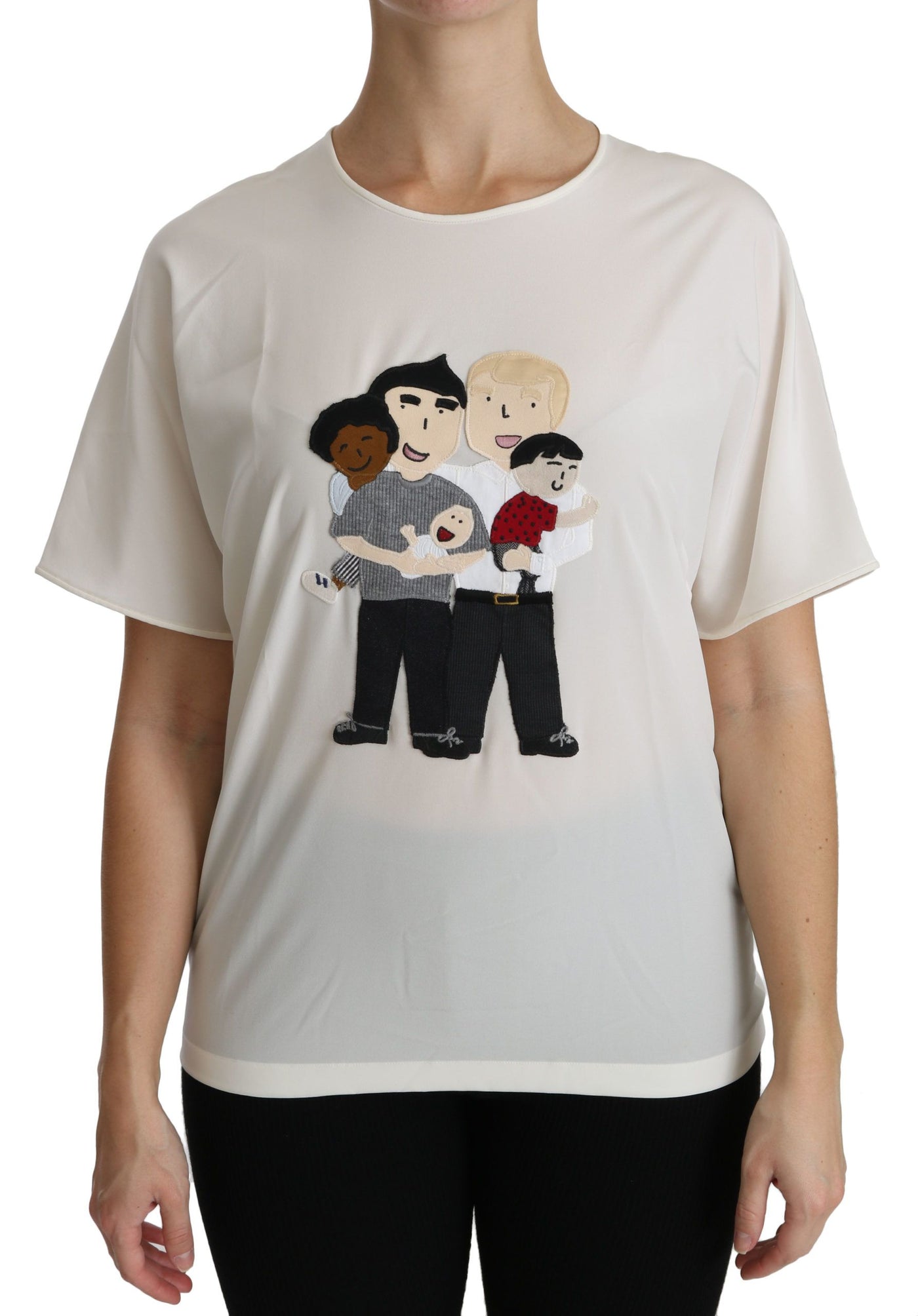 Chemisier à manches courtes et patch Dolce &amp; Gabbana blanc #dgfamily