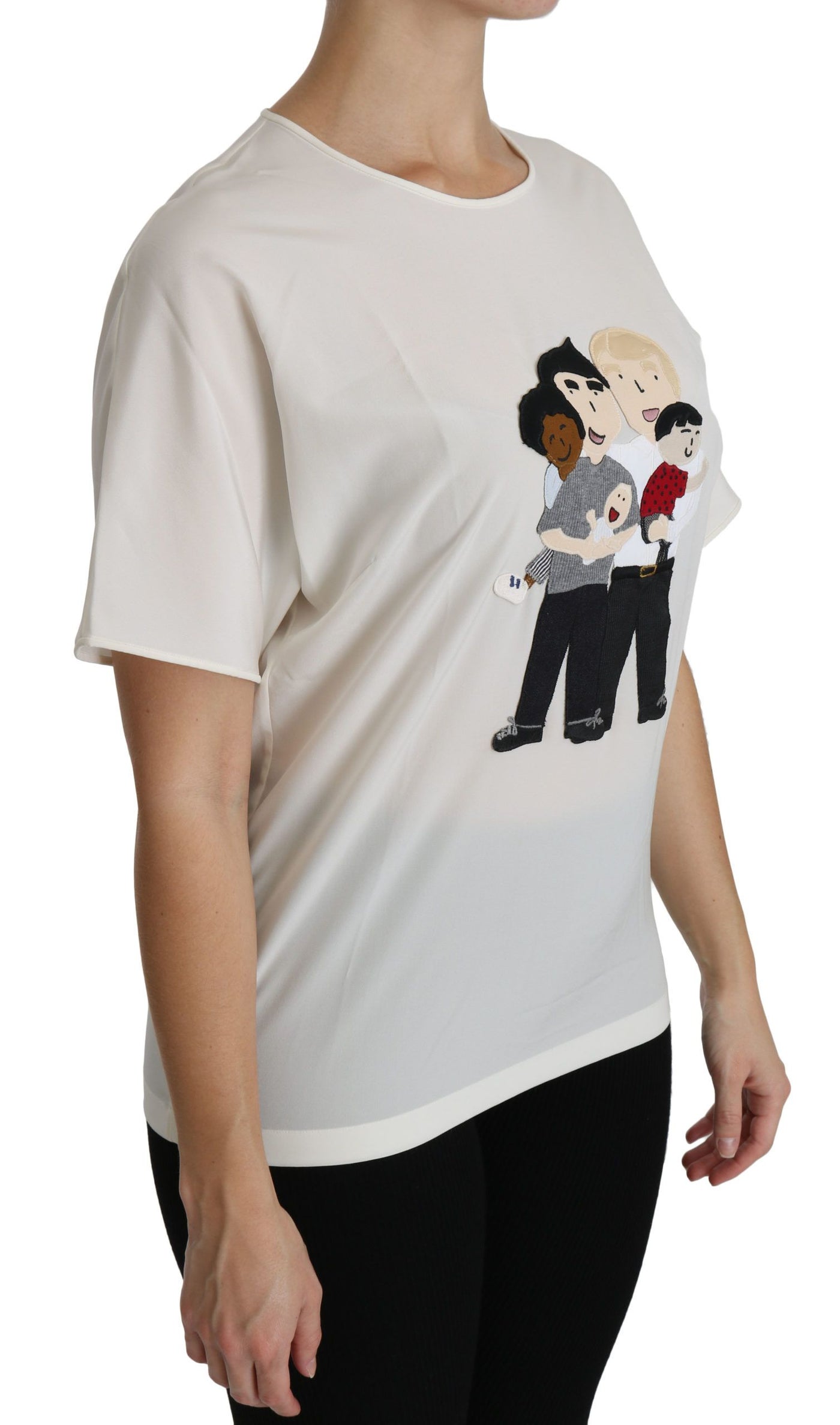 Chemisier à manches courtes et patch Dolce &amp; Gabbana blanc #dgfamily