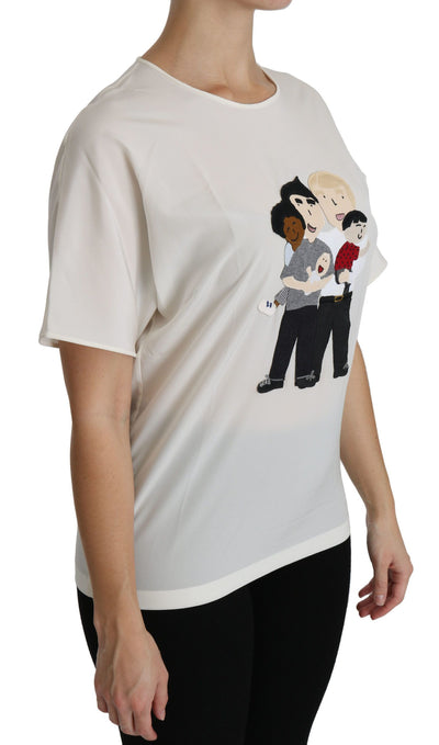 Chemisier à manches courtes et patch Dolce &amp; Gabbana blanc #dgfamily