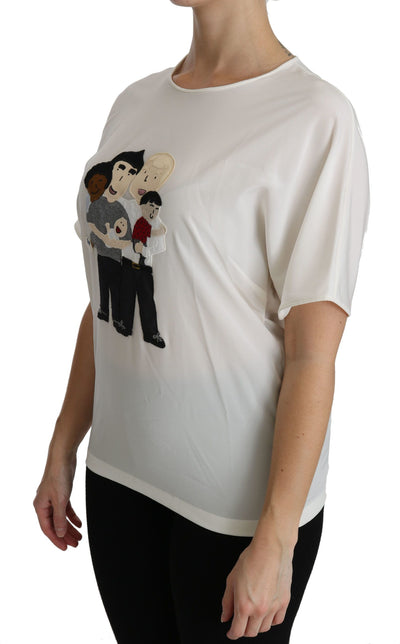 Chemisier à manches courtes et patch Dolce &amp; Gabbana blanc #dgfamily
