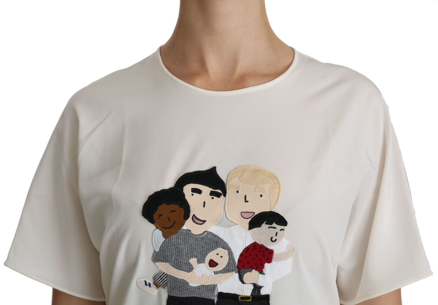 Chemisier à manches courtes et patch Dolce &amp; Gabbana blanc #dgfamily