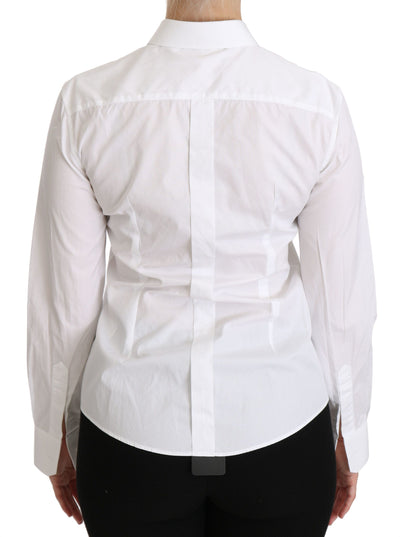 Polo à manches longues et col blanc Dolce &amp; Gabbana