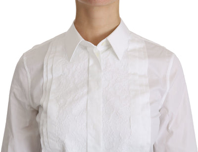 Polo à manches longues et col blanc Dolce &amp; Gabbana
