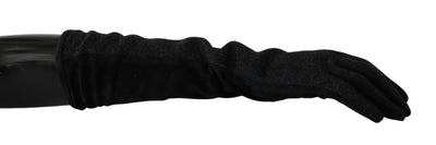 Gants en laine mi-longs noirs et gris Dolce &amp; Gabbana