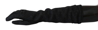 Gants en laine mi-longs noirs et gris Dolce &amp; Gabbana