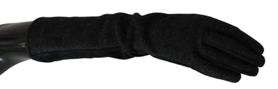 Gants en laine mi-longs noirs et gris Dolce &amp; Gabbana